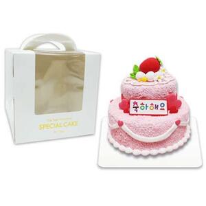 클레이 2단 축하 케이크와 케이크 상자 (5인세트)